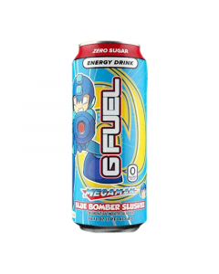 G FUEL - Mega Man Blue Bomber Slushee (Vanilla Blue Raspberry Flavour) Zero Sugar Energy Drink - 16fl.oz (473ml)