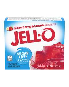 Jell-O - Strawberry & Banana Gelatin Dessert - Sugar Free - 0.3oz (8.5g)