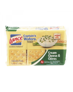Clearance Special - Lance Captain’s Wafers Crackers Cream Cheese & Chives - 5.5oz (156g) **Best Before: 17 February 24**