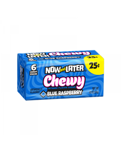 Now & Later 6 Piece CHEWY Blue Raspberry Candy 0.93oz (26g)