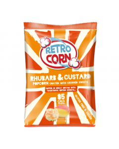 Clearance Special - Retrocorn Rhubarb & Custard Popcorn - 35g **Best Before: 29 February 24**