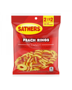 Clearance Special - Sathers Peach Rings - 3.75oz (106g) **Best Before: 20 December 23** BUY ONE GET ONE FREE