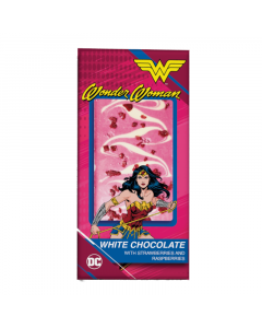 Wonder Woman White Chocolate With Strawberries & Raspberries Bar - 80g